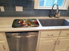 Load image into Gallery viewer, Dachshund and Santa Claus Dish Drying Mat