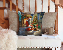 Load image into Gallery viewer, Dachshund and Santa Claus Throw Pillow - 14x14 Decorative Pillow – Art for Your Home &amp; Patio