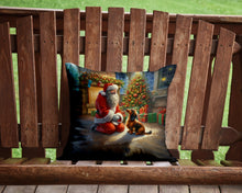 Load image into Gallery viewer, Dachshund and Santa Claus Throw Pillow - 14x14 Decorative Pillow – Art for Your Home &amp; Patio