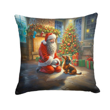 Load image into Gallery viewer, Dachshund and Santa Claus Throw Pillow - 14x14 Decorative Pillow – Art for Your Home &amp; Patio