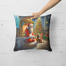 Load image into Gallery viewer, Dachshund and Santa Claus Throw Pillow