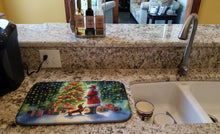 Load image into Gallery viewer, Dachshund and Santa Claus Dish Drying Mat