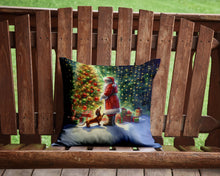 Load image into Gallery viewer, Dachshund and Santa Claus Throw Pillow - 14x14 Decorative Pillow – Art for Your Home &amp; Patio