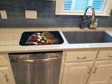 Load image into Gallery viewer, Dachshund and Santa Claus Dish Drying Mat
