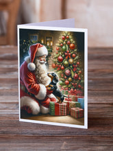 Load image into Gallery viewer, Dachshund and Santa Claus Greeting Cards - Blank Note Cards – 8-Pack of Artist-Designed Cards with Envelopes