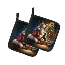 Load image into Gallery viewer, Dachshund and Santa Claus Pot Holders - Set of 2 Decorative Kitchen Helpers | Made in the USA