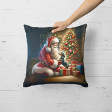 Load image into Gallery viewer, Dachshund and Santa Claus Throw Pillow