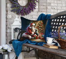 Load image into Gallery viewer, Dachshund and Santa Claus Throw Pillow