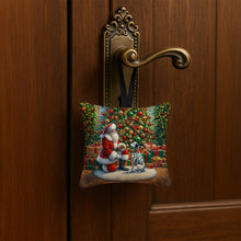 Load image into Gallery viewer, Dalmatian and Santa Claus Hanging Square Fabric Ornament 3.5 × 3.5