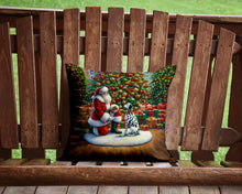 Load image into Gallery viewer, Dalmatian and Santa Claus Throw Pillow - 14x14 Decorative Pillow – Art for Your Home &amp; Patio