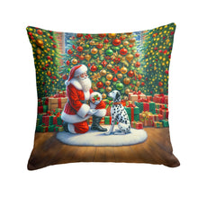 Load image into Gallery viewer, Dalmatian and Santa Claus Throw Pillow - 14x14 Decorative Pillow – Art for Your Home &amp; Patio