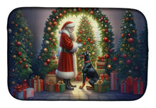 Load image into Gallery viewer, Doberman Pinscher and Santa Claus Dish Drying Mat