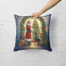 Load image into Gallery viewer, Doberman Pinscher and Santa Claus Throw Pillow