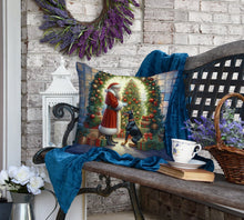 Load image into Gallery viewer, Doberman Pinscher and Santa Claus Throw Pillow
