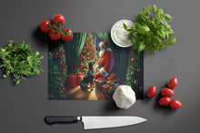 Load image into Gallery viewer, Doberman Pinscher and Santa Claus Glass Cutting Boards – Durable, Decorative Kitchen Art