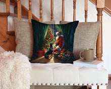 Load image into Gallery viewer, Doberman Pinscher and Santa Claus Throw Pillow - 14x14 Decorative Pillow – Art for Your Home &amp; Patio