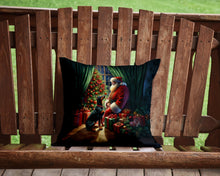Load image into Gallery viewer, Doberman Pinscher and Santa Claus Throw Pillow - 14x14 Decorative Pillow – Art for Your Home &amp; Patio
