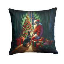 Load image into Gallery viewer, Doberman Pinscher and Santa Claus Throw Pillow
