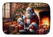 Load image into Gallery viewer, English Bull Terrier and Santa Claus Dish Drying Mat