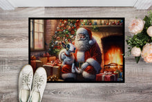 Load image into Gallery viewer, English Bull Terrier and Santa Claus Doormat-24x36 Indoor / Outdoor Rug | Made in USA