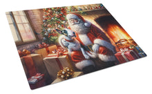 Load image into Gallery viewer, English Bull Terrier and Santa Claus Glass Cutting Boards – Durable, Decorative Kitchen Art