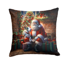 Load image into Gallery viewer, English Bull Terrier and Santa Claus Throw Pillow - 14x14 Decorative Pillow – Art for Your Home &amp; Patio