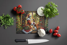 Load image into Gallery viewer, English Setter and Santa Claus Glass Cutting Boards – Durable, Decorative Kitchen Art