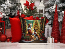 Load image into Gallery viewer, English Setter and Santa Claus Throw Pillow - 14x14 Decorative Pillow – Art for Your Home &amp; Patio