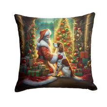 Load image into Gallery viewer, English Setter and Santa Claus Throw Pillow - 14x14 Decorative Pillow – Art for Your Home &amp; Patio