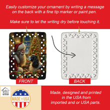 Load image into Gallery viewer, English Springer Spaniel and Santa Claus Porcelain Ornament