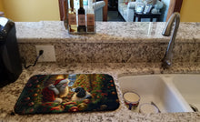 Load image into Gallery viewer, English Springer Spaniel and Santa Claus Dish Drying Mat