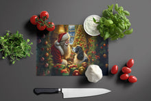 Load image into Gallery viewer, English Springer Spaniel and Santa Claus Glass Cutting Boards – Durable, Decorative Kitchen Art