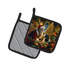 Load image into Gallery viewer, English Springer Spaniel and Santa Claus Pot Holders - Set of 2 Decorative Kitchen Helpers | Made in the USA