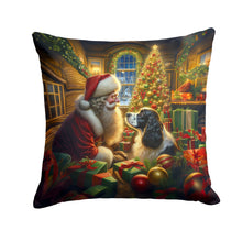 Load image into Gallery viewer, English Springer Spaniel and Santa Claus Throw Pillow