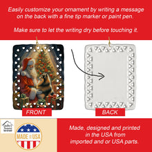 Load image into Gallery viewer, Finnish Spitz and Santa Claus Porcelain Ornament