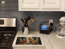 Load image into Gallery viewer, Finnish Spitz and Santa Claus Glass Cutting Boards – Durable, Decorative Kitchen Art