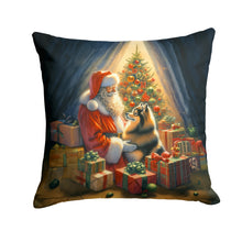 Load image into Gallery viewer, Finnish Spitz and Santa Claus Throw Pillow - 14x14 Decorative Pillow – Art for Your Home &amp; Patio