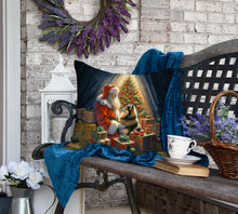 Load image into Gallery viewer, Finnish Spitz and Santa Claus Throw Pillow