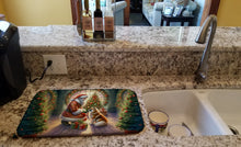 Load image into Gallery viewer, Finnish Spitz and Santa Claus Dish Drying Mat