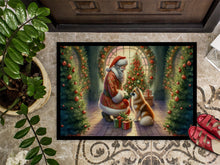 Load image into Gallery viewer, Finnish Spitz and Santa Claus Doormat-24x36 Indoor / Outdoor Rug | Made in USA