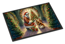Load image into Gallery viewer, Finnish Spitz and Santa Claus Doormat-24x36 Indoor / Outdoor Rug | Made in USA