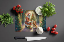 Load image into Gallery viewer, Finnish Spitz and Santa Claus Glass Cutting Boards – Durable, Decorative Kitchen Art