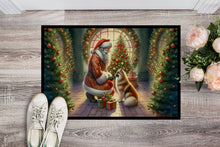 Load image into Gallery viewer, Finnish Spitz and Santa Claus Doormat - 18X27 Indoor / Outdoor Rug | Made in USA