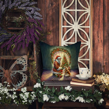 Load image into Gallery viewer, Finnish Spitz and Santa Claus Throw Pillow