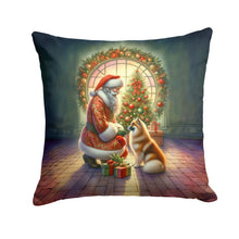 Load image into Gallery viewer, Finnish Spitz and Santa Claus Throw Pillow