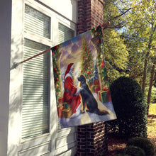 Load image into Gallery viewer, Flat-Coated Retriever and Santa Claus House Flag