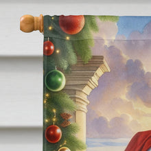 Load image into Gallery viewer, Flat-Coated Retriever and Santa Claus House Flag