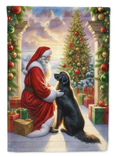 Load image into Gallery viewer, Flat-Coated Retriever and Santa Claus House Flag