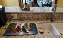 Load image into Gallery viewer, Flat-Coated Retriever and Santa Claus Dish Drying Mat