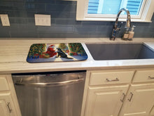Load image into Gallery viewer, Flat-Coated Retriever and Santa Claus Dish Drying Mat